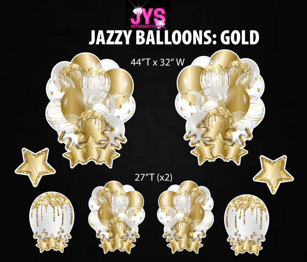 JAZZY BALLOONS: GOLD - Yard Card Signs by JYS International