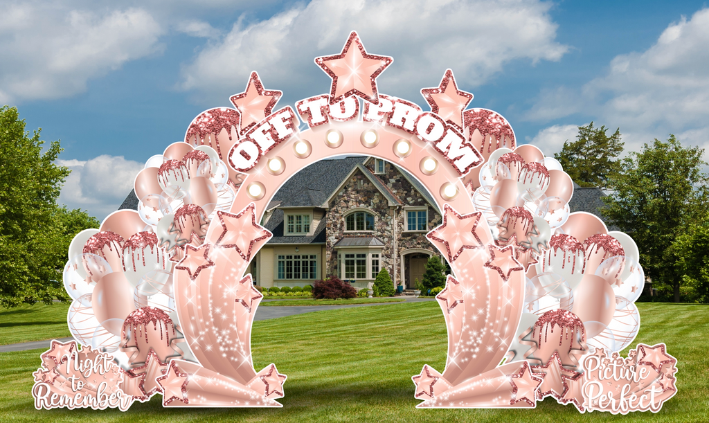 UNDER THE STARS PHOTO ARCH: ROSE GOLD - Yard Card Signs by JYS International