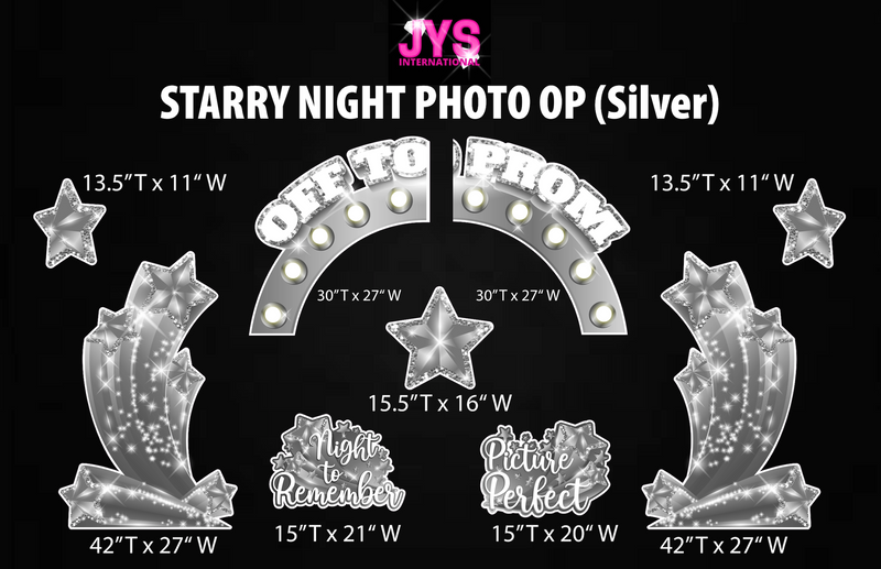 UNDER THE STARS PHOTO ARCH: SILVER - Yard Card Signs by JYS International