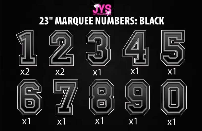 23" MARQUEE NUMBER SET: BLACK