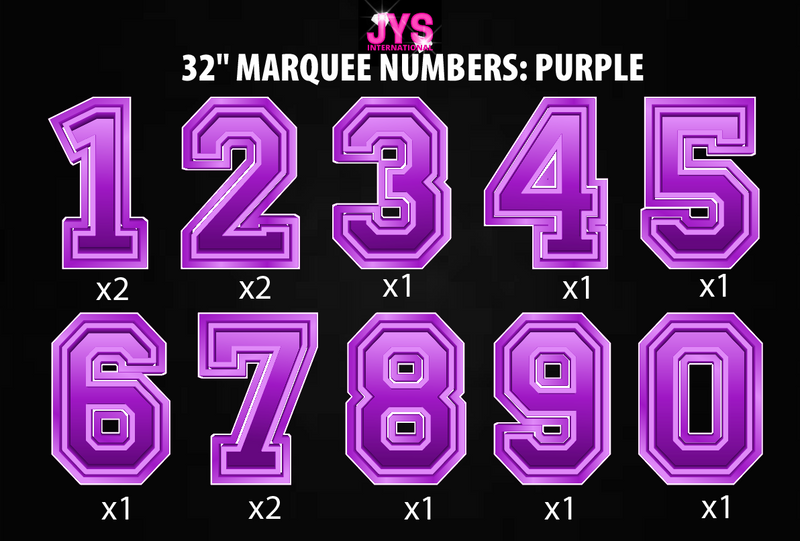 32" MARQUEE NUMBER SET: PURPLE