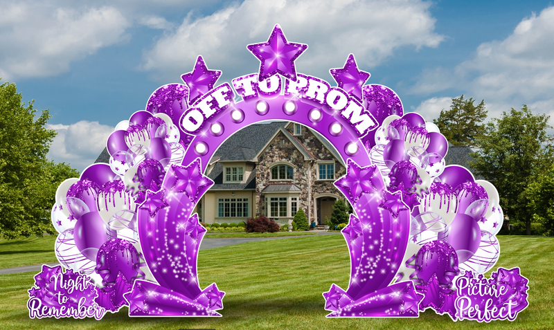 UNDER THE STARS PHOTO ARCH: PURPLE - Yard Card Signs by JYS International