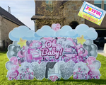 JYS OVERLOAD: PINK & SILVER OH BABY (EZ FOLD) - Yard Card Signs by JYS International