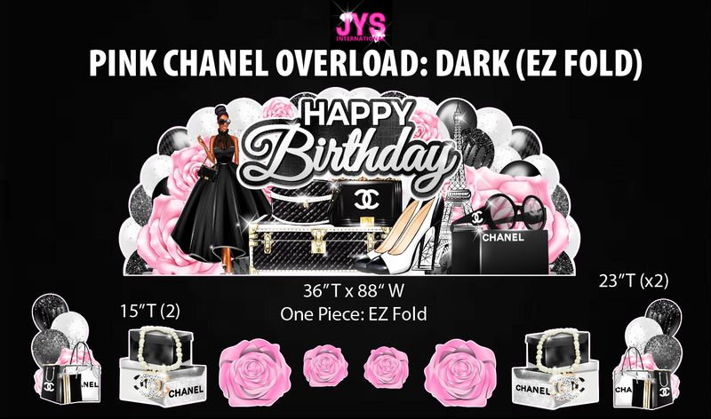 JYS OVERLOAD: PINK CHANEL THEMED (EZ FOLD) - Yard Card Signs by JYS International