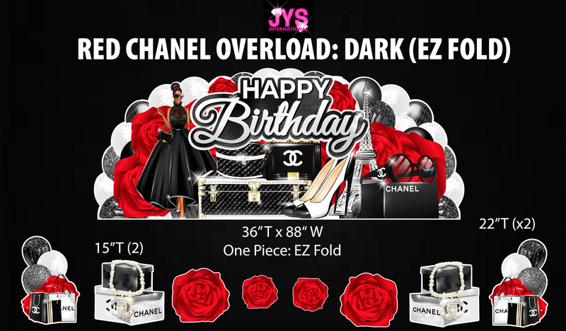 JYS OVERLOAD: RED CHANEL THEMED (EZ FOLD) - Yard Card Signs by JYS International