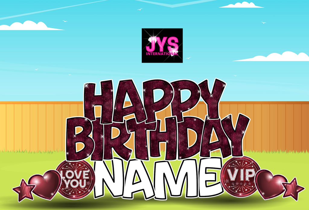 THE BIG EZ: SPARKLE BURGUNDY - Yard Card Signs by JYS International