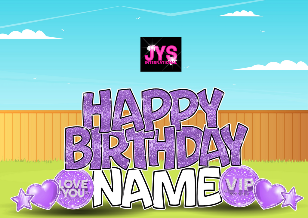 THE BIG EZ: GLITTER LIGHT PURPLE - Yard Card Signs by JYS International