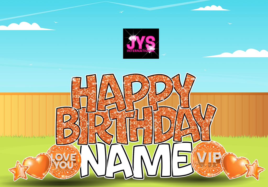 THE BIG EZ: GLITTER ORANGE - Yard Card Signs by JYS International