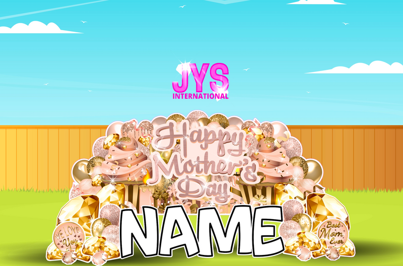 MOTHER'S DAY OVERLOAD: ROSE GOLD (EZ FOLD) - Yard Card Signs by JYS International