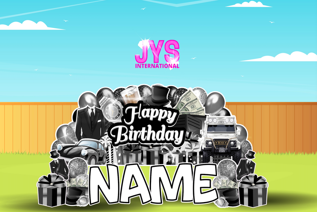 JYS OVERLOAD: DAPPER BIRTHDAY (EZ FOLD) - Yard Card Signs by JYS International