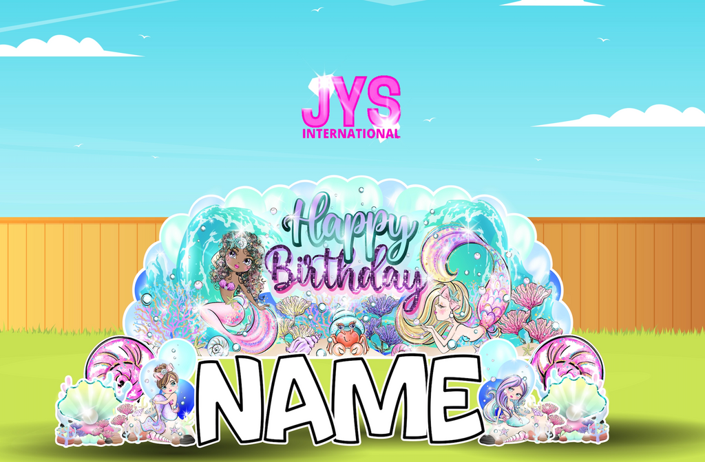 JYS OVERLOAD: MERMAID THEME (EZ FOLD) - Yard Card Signs by JYS International