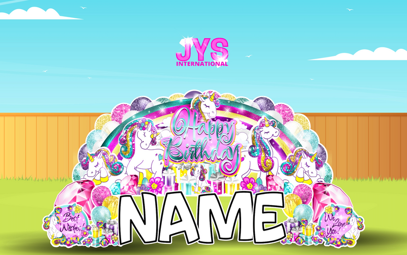 JYS OVERLOAD: UNICORN THEME (EZ FOLD) - Yard Card Signs by JYS International