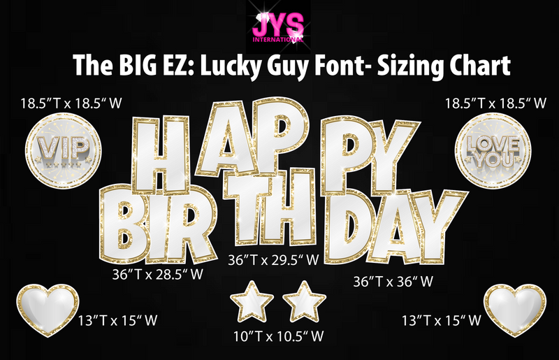 THE BIG EZ: SEQUIN GOLD (LG FONT) - Yard Card Signs by JYS International