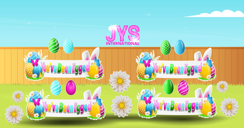 YOU'VE BEEN EGGED BANNER: 4 PACK - Yard Card Signs by JYS International