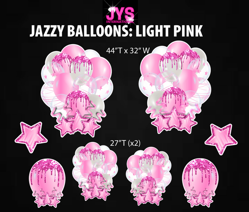 JAZZY BALLOONS: LIGHT PINK - Yard Card Signs by JYS International