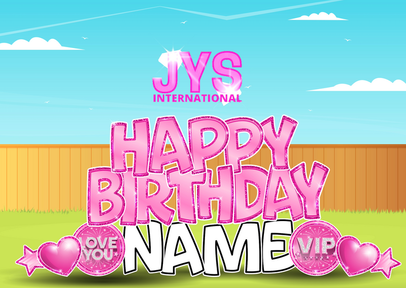 THE BIG EZ: METALLIC LIGHT PINK - Yard Card Signs by JYS International