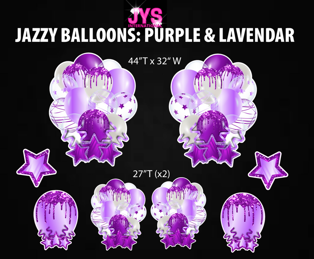 JAZZY BALLOONS: LAVENDER & PURPLE - Yard Card Signs by JYS International