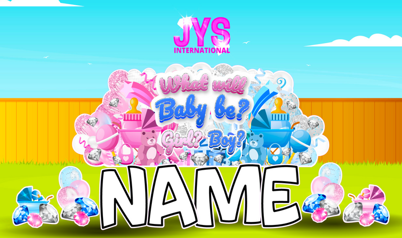 JYS OVERLOAD: GENDER REVEAL (EZ FOLD) - Yard Card Signs by JYS International