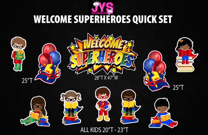 WELCOME SUPERHEROES QUICK SET - Yard Card Signs by JYS International