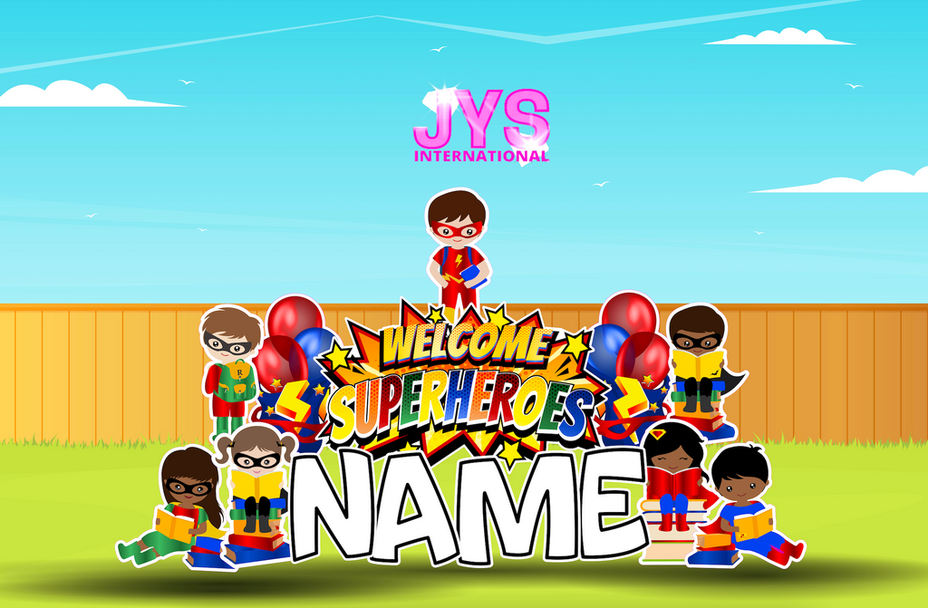 WELCOME SUPERHEROES QUICK SET - Yard Card Signs by JYS International