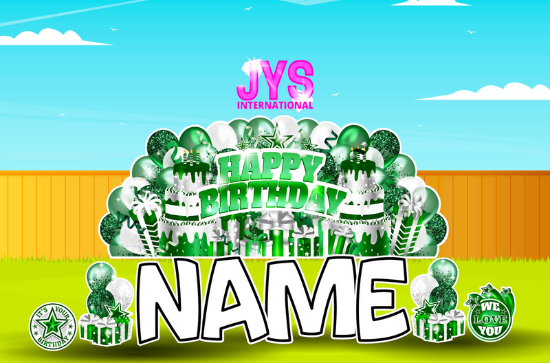 JYS OVERLOAD: GREEN & WHITE - Yard Card Signs by JYS International