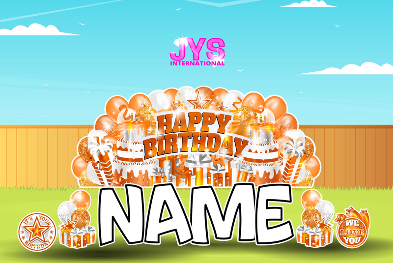 JYS OVERLOAD: ORANGE & WHITE - Yard Card Signs by JYS International