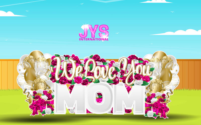 I/WE LOVE YOU EZ SET: HOT PINK ROSES - Yard Card Signs by JYS International