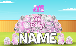 JYS OVERLOAD: PINK & SILVER OH BABY (EZ FOLD) - Yard Card Signs by JYS International