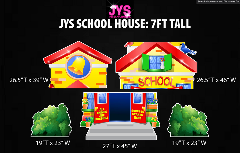 JYS SCHOOL: 7FT (Yellow) - Yard Card Signs by JYS International