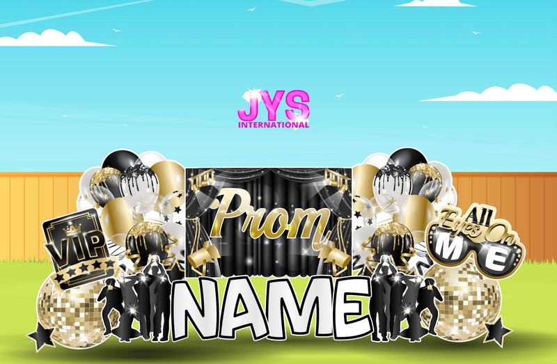 PROM QUICK SET: BLACK & GOLD - Yard Card Signs by JYS International