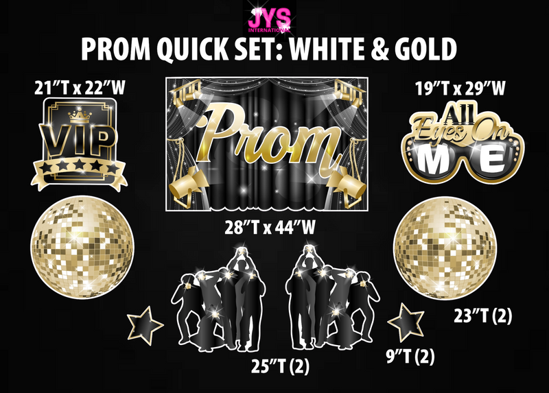 PROM QUICK SET: BLACK & GOLD - Yard Card Signs by JYS International