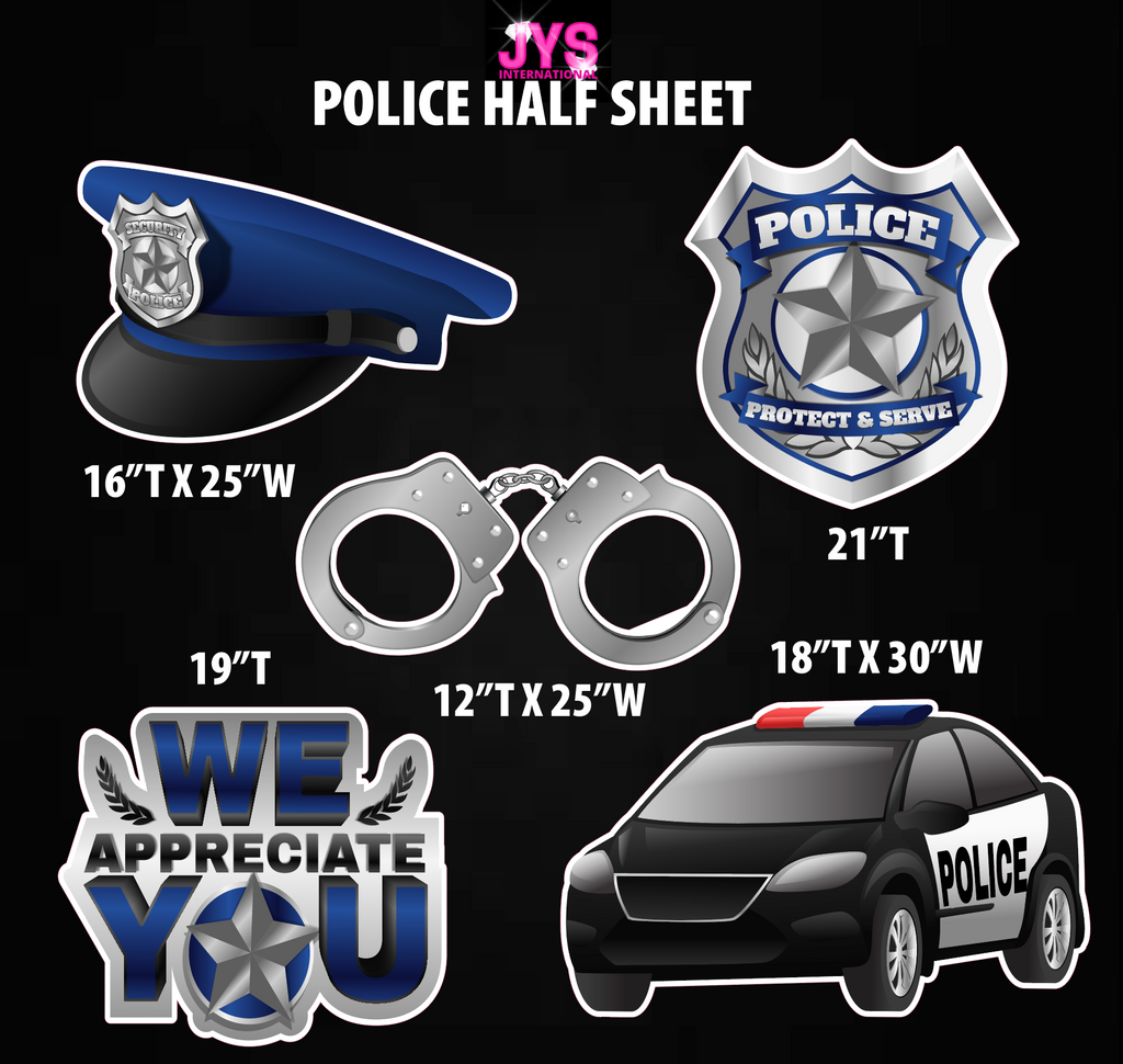 POLICE: HALF SHEET - Yard Card Signs by JYS International