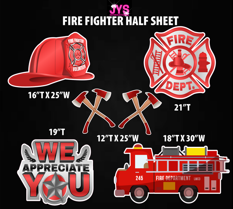 FIREFIGHTER: HALF SHEET - Yard Card Signs by JYS International