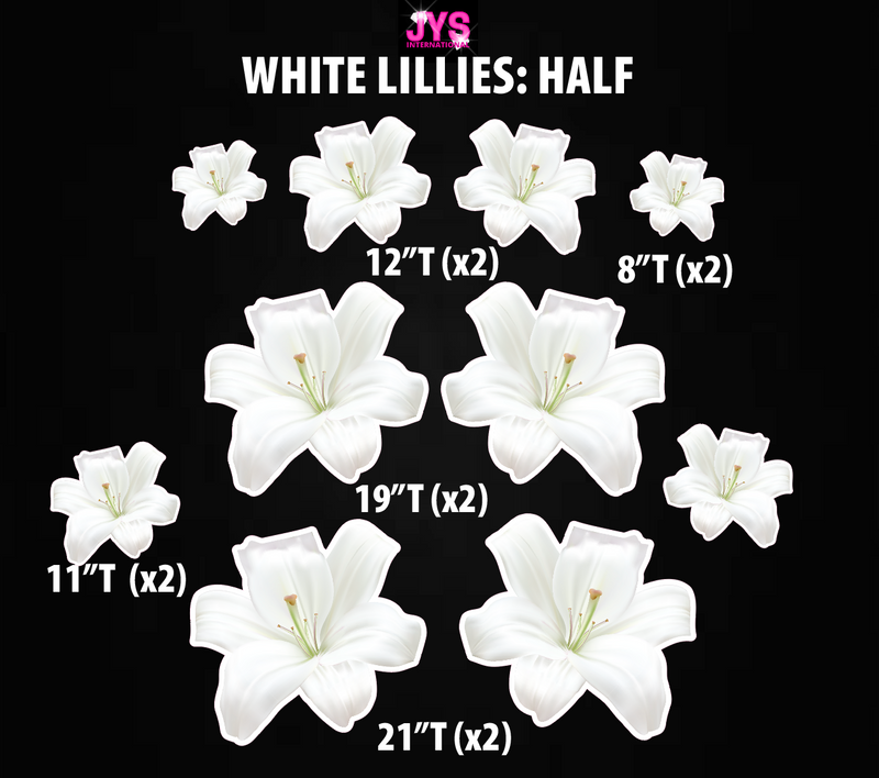 WHITE LILLIES: HALF SHEET - Yard Card Signs by JYS International