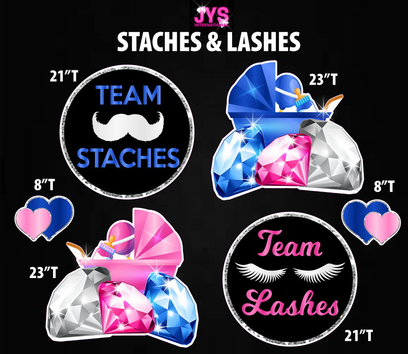 STACHES & LASHES: HALF SHEET - Yard Card Signs by JYS International