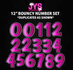 12" BOUNCY NUMBERS: HALF SHEET (Multiple Colors)