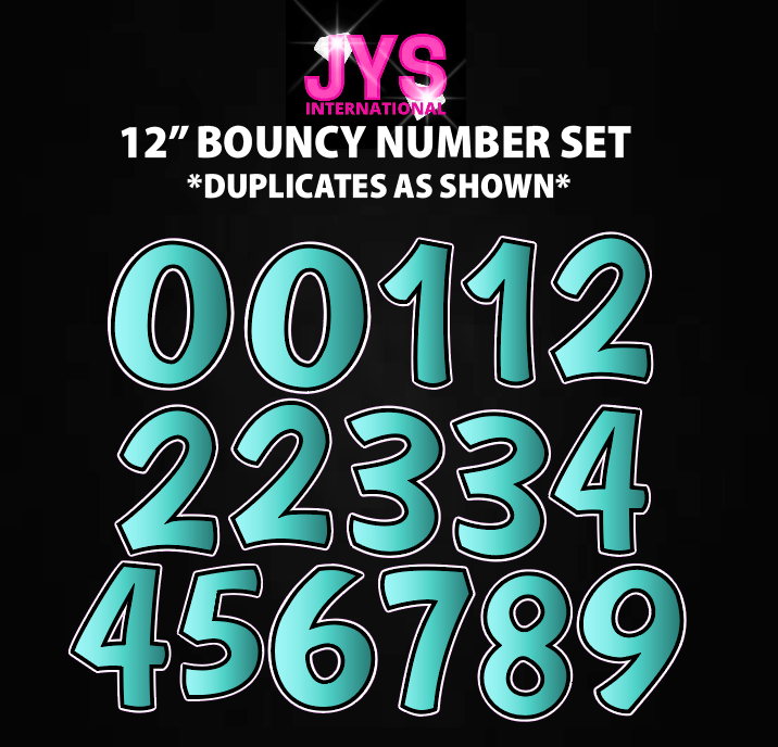 12" BOUNCY NUMBERS: HALF SHEET (Multiple Colors)