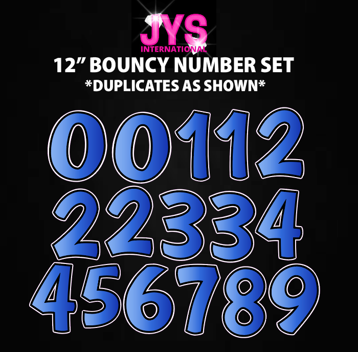 12" BOUNCY NUMBERS: HALF SHEET (Multiple Colors)