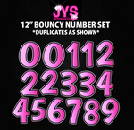 12" BOUNCY NUMBERS: HALF SHEET (Multiple Colors)