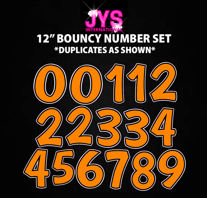 12" BOUNCY NUMBERS: HALF SHEET (Multiple Colors)