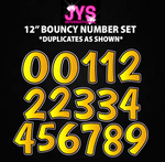 12" BOUNCY NUMBERS: HALF SHEET (Multiple Colors)