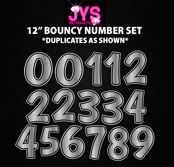 12" BOUNCY NUMBERS: HALF SHEET (Multiple Colors)