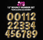 12" BOUNCY NUMBERS: HALF SHEET (Multiple Colors)