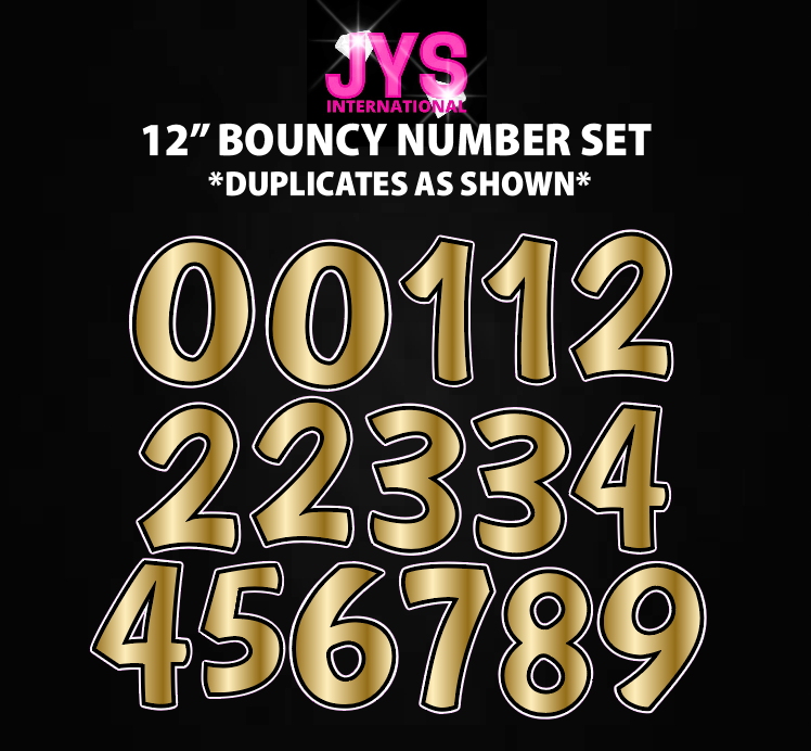 12" BOUNCY NUMBERS: HALF SHEET (Multiple Colors)