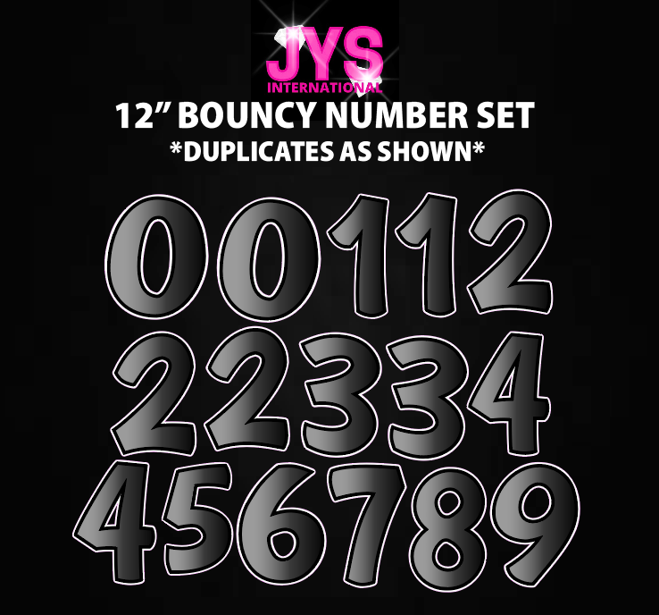 12" BOUNCY NUMBERS: HALF SHEET (Multiple Colors)