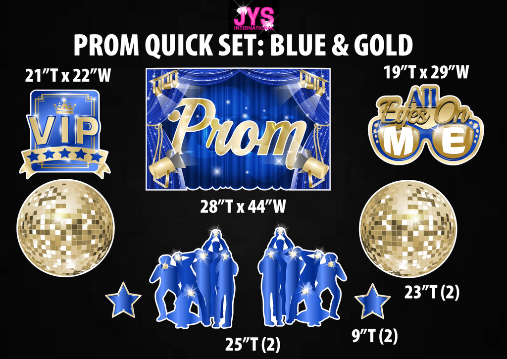 PROM QUICK SET: BLUE & GOLD - Yard Card Signs by JYS International