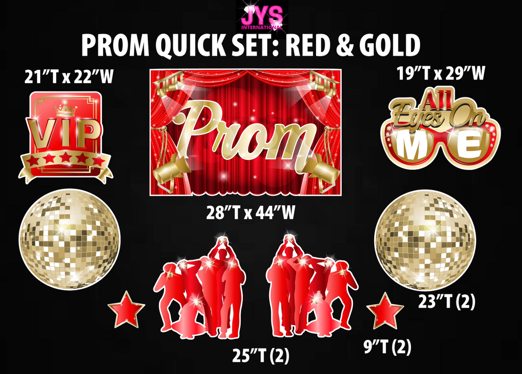 PROM QUICK SET: RED & GOLD - Yard Card Signs by JYS International