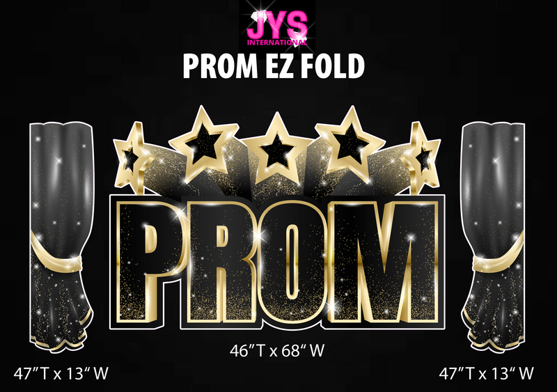 PROM EZ FOLD: BLACK & GOLD - Yard Card Signs by JYS International