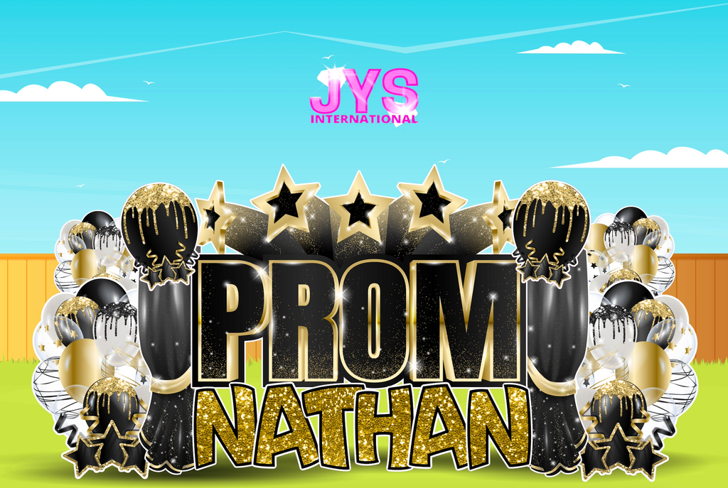 PROM EZ FOLD: BLACK & GOLD - Yard Card Signs by JYS International