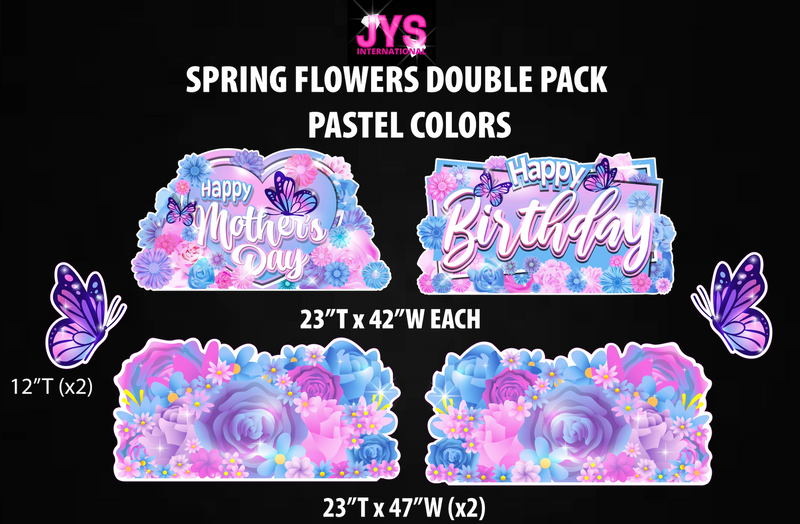 SPRING FLOWERS DOUBLE PACK: PASTEL MIX - Yard Card Signs by JYS International